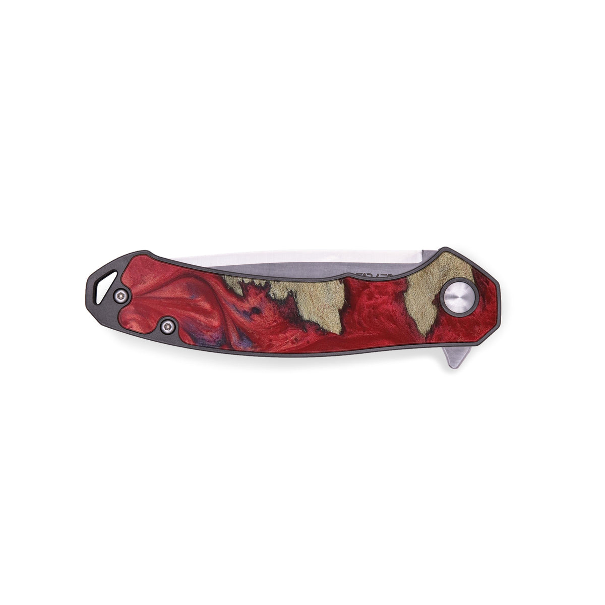 EDC Wood+Resin Pocket Knife Raleigh (Dark Red, 421796) Carved Knives