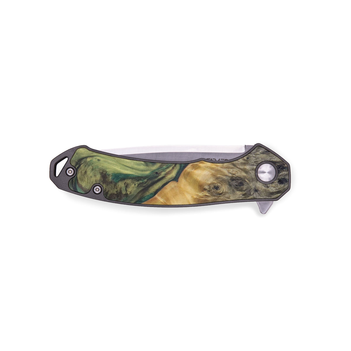 EDC Wood+Resin Pocket Knife Canadian (Dark Green, 518449) Carved Knives