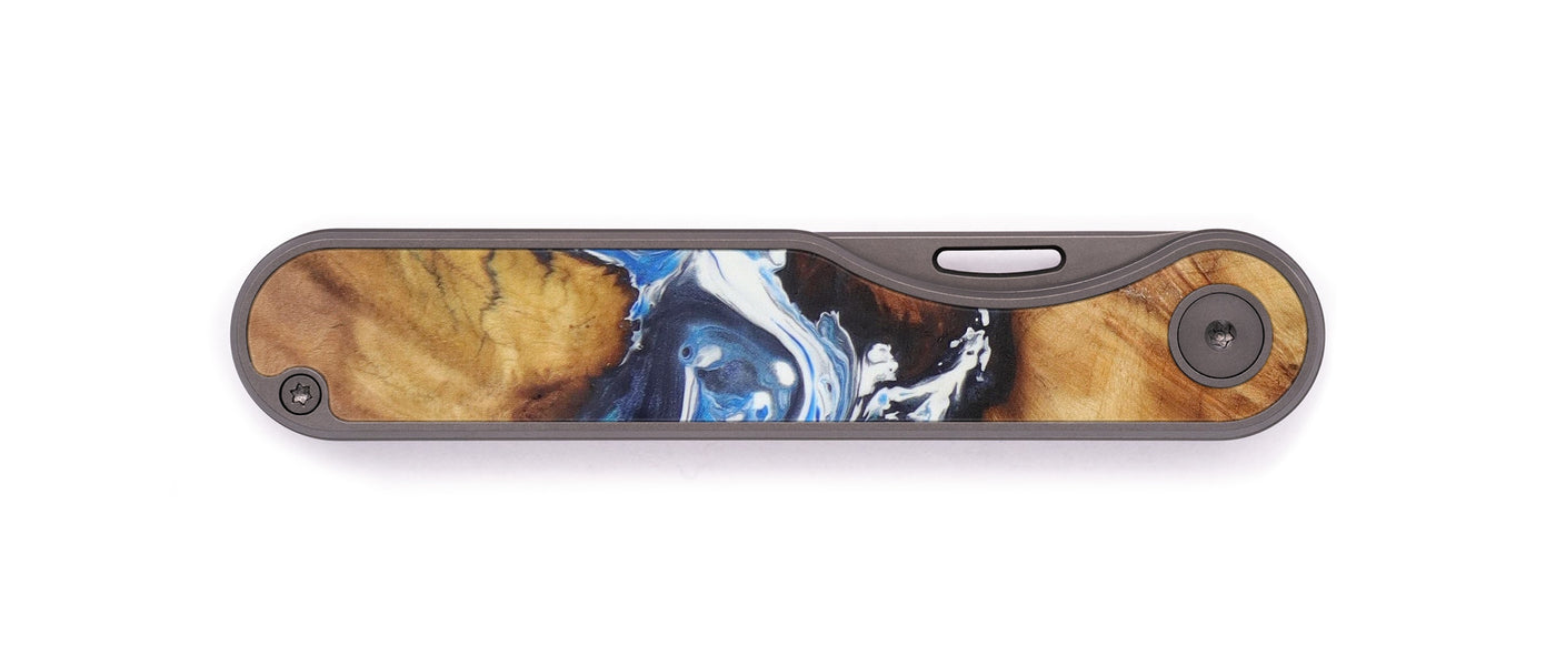 Minimalist Wood+Resin Pocket Knife - Dottie (Dark Blue, 601133)