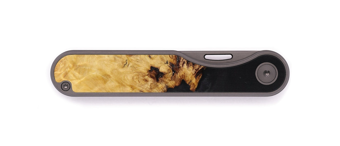 Minimalist Wood+Resin Pocket Knife - Darnell (Pure Black, 610041)