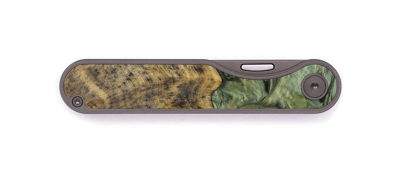 Minimalist Wood+Resin Pocket Knife - Roseanna (Dark Green, 610007)