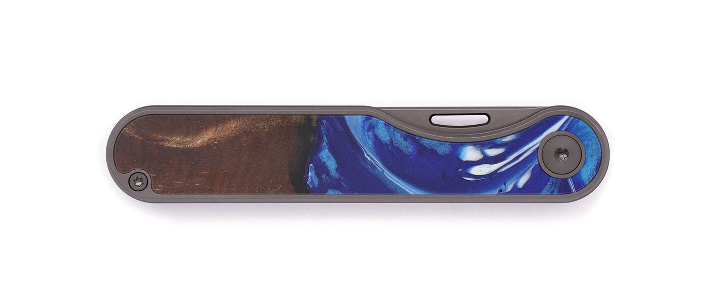 Minimalist Wood+Resin Pocket Knife - Abahri (Dark Blue, 601182)