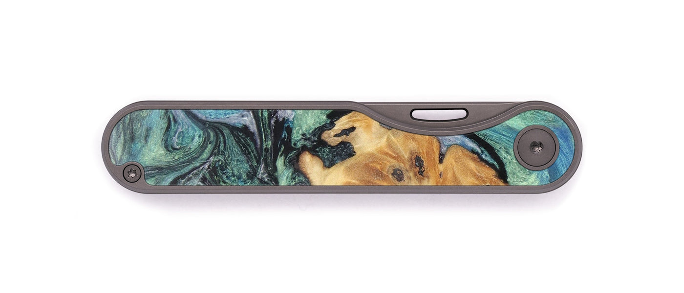 Minimalist Wood+Resin Pocket Knife - Leota (Green, 625431)