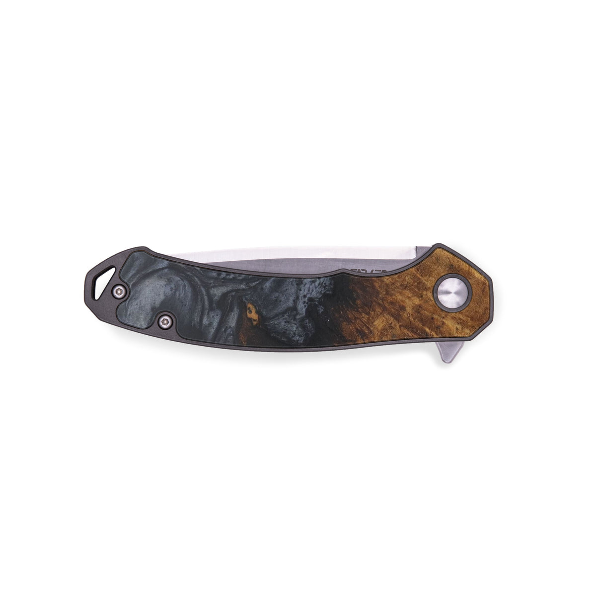 EDC Wood+Resin Pocket Knife Mirabel (Pure Black, 485933) Carved Knives