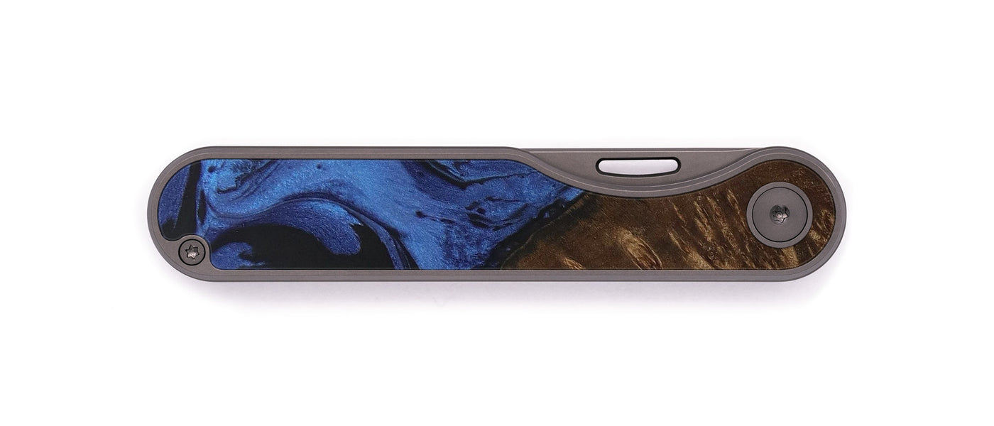 Minimalist Wood+Resin Pocket Knife - Geno (Dark Blue, 529074)