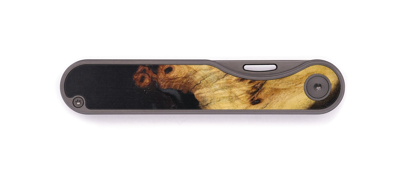 Minimalist Wood+Resin Pocket Knife - Kadijah (Pure Black, 610444)
