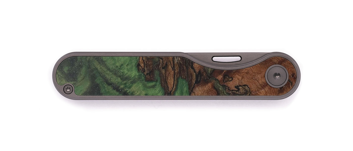 Minimalist Wood+Resin Pocket Knife - Nels (Dark Green, 528887)