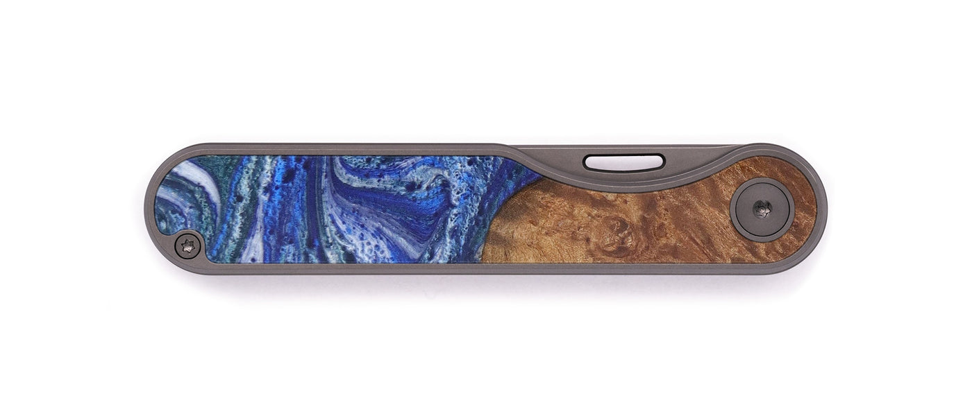 Minimalist Wood+Resin Pocket Knife - Merrick (Dark Blue, 609776)