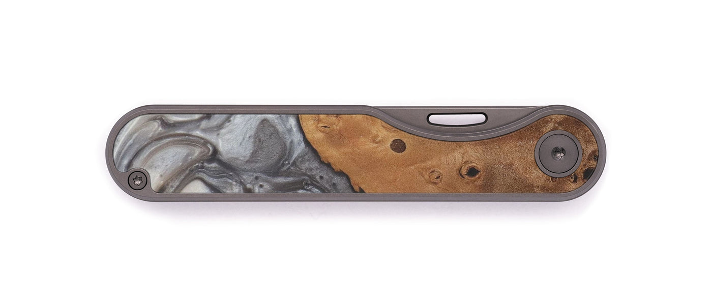 Minimalist Wood+Resin Pocket Knife - Charmion (Black & White, 528284)