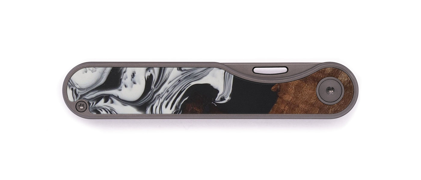 Minimalist Wood+Resin Pocket Knife - Dyan (Black & White, 558584)