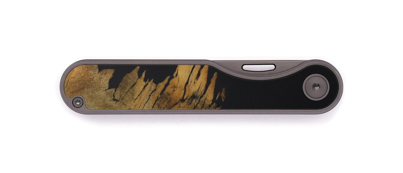 Minimalist Wood+Resin Pocket Knife - Flossy (Pure Black, 529847)