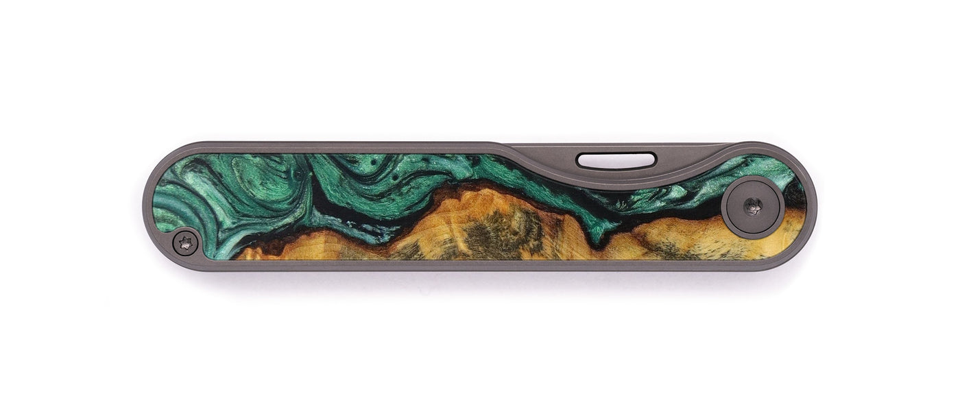 Minimalist Wood+Resin Pocket Knife - Annabel (Green, 623511)