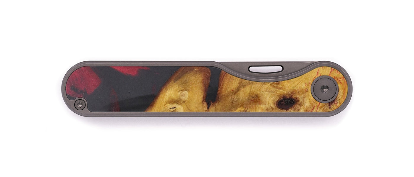 Minimalist Wood+Resin Pocket Knife - Rollo (Dark Red, 598439)