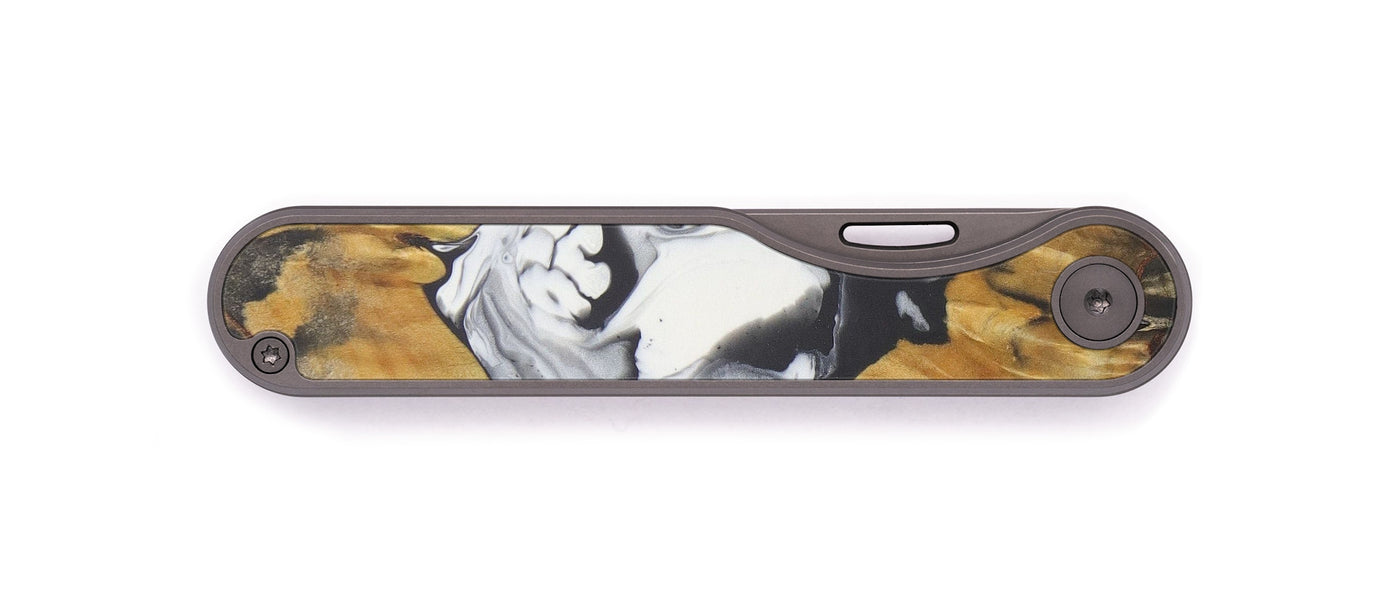 Minimalist Wood+Resin Pocket Knife - Kerrie (Black & White, 598478)