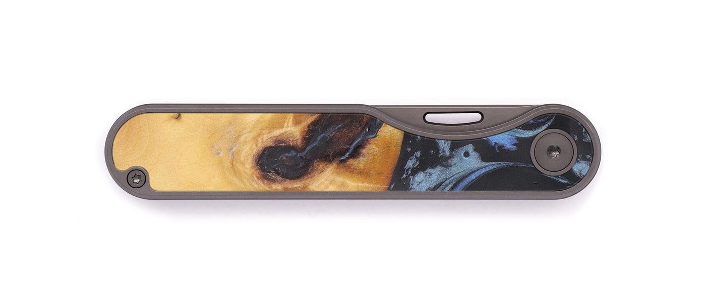 Minimalist Wood+Resin Pocket Knife - Dawna (Dark Blue, 607441)