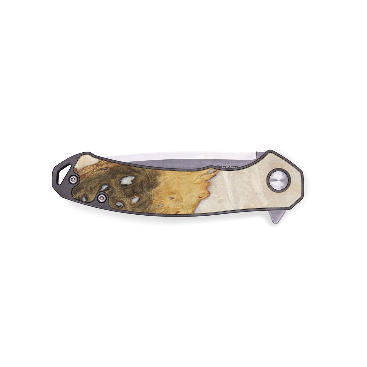 EDC Wood+Resin Pocket Knife Piyush (Snowfall, 490436) Carved Knives