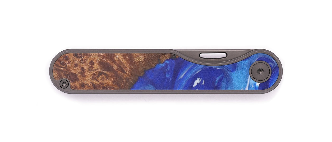 Minimalist Wood+Resin Pocket Knife - Jeniffer (Dark Blue, 607473)