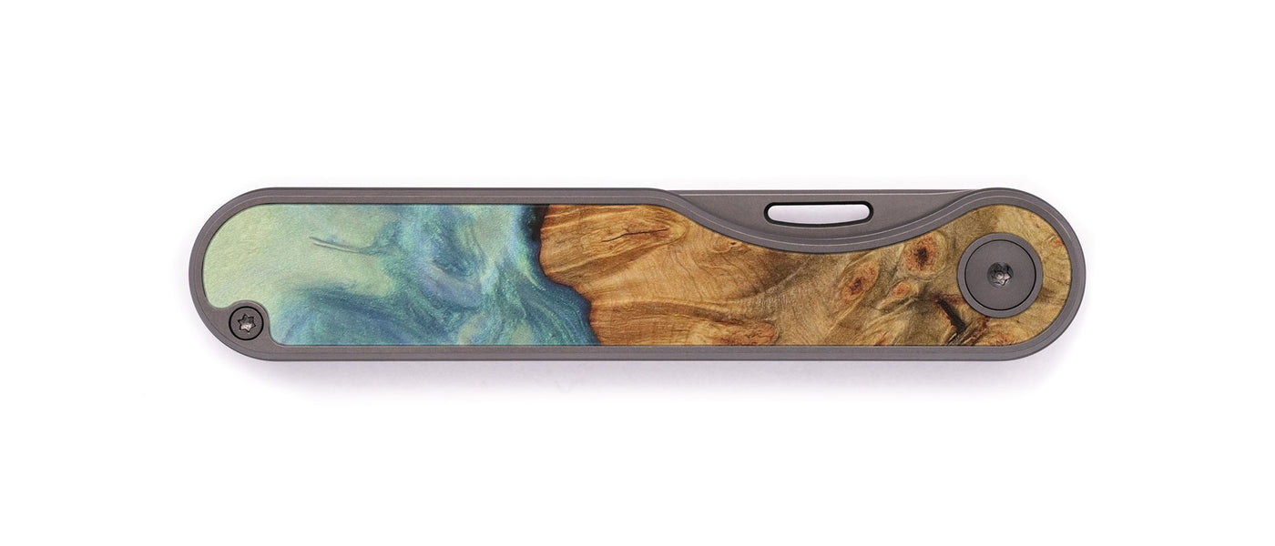 Minimalist Wood+Resin Pocket Knife - Herlinda (Light Blue, 529165)