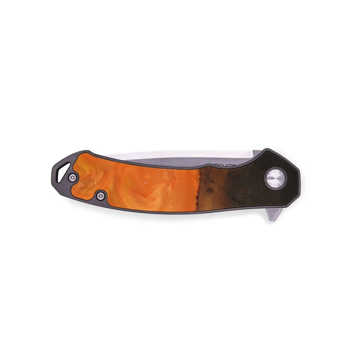 EDC Wood+Resin Pocket Knife - Estel (Orange, 506446) – Carved Knives
