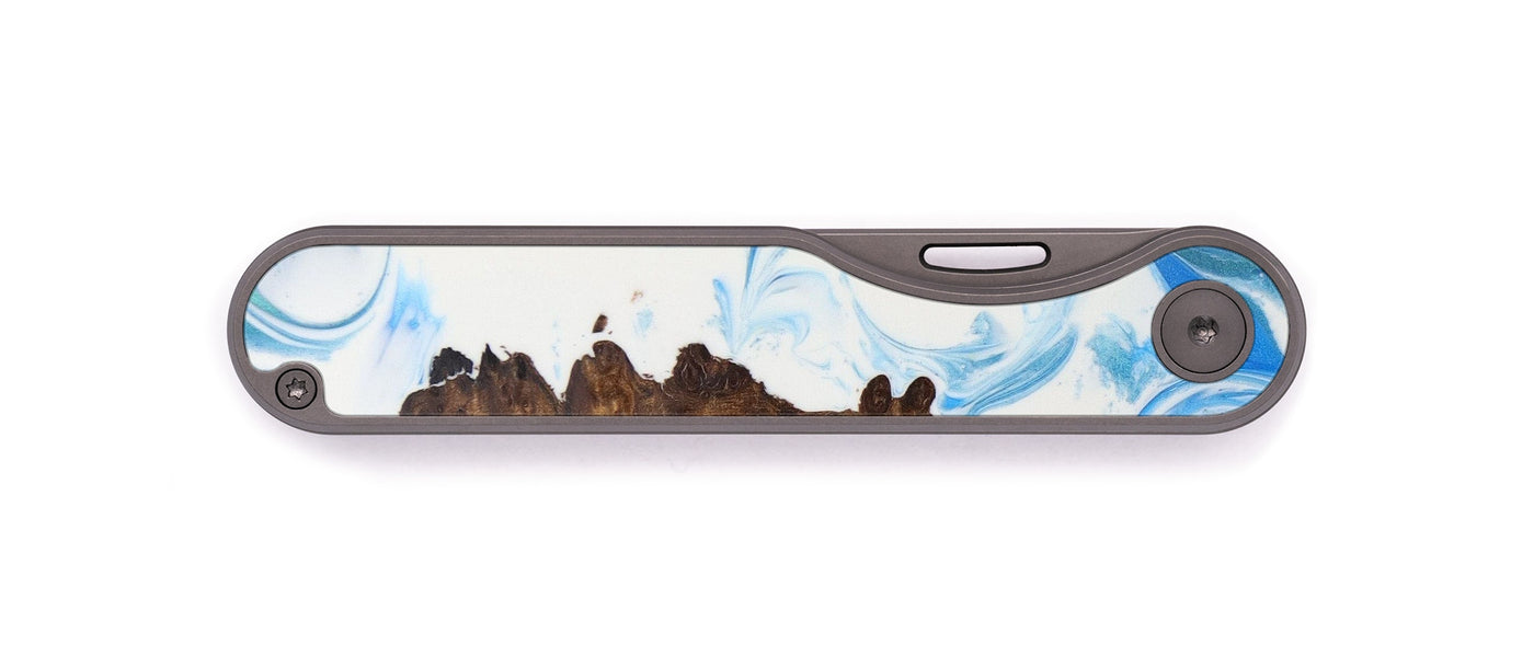 Minimalist Wood+Resin Pocket Knife - Xaviera (Light Blue, 601083)