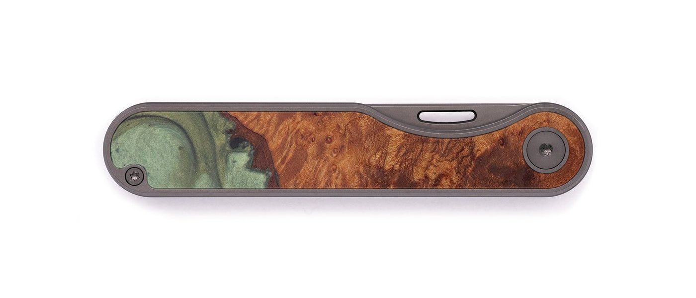 Minimalist Wood+Resin Pocket Knife - Adriena (Dark Green, 601174)