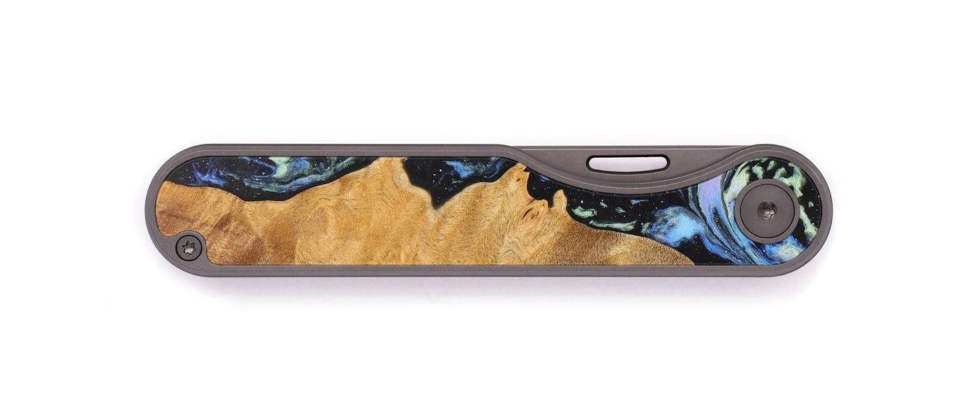 Minimalist Wood+Resin Pocket Knife - Annalee (Blue, 626714)