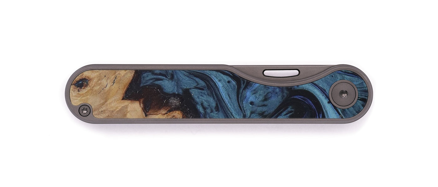Minimalist Wood+Resin Pocket Knife - Lana (Dark Blue, 565788)
