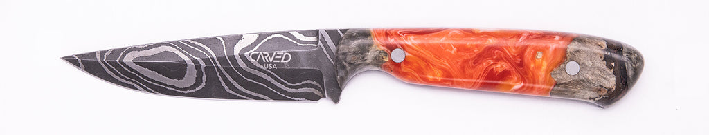 Carved Damascus Field Knife #20532