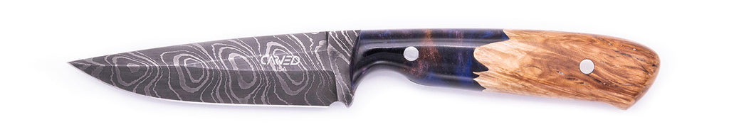 Carved Damascus Field Knife #20582