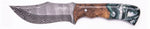 Carved Damascus Hunting Knife #10473
