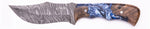 Carved Damascus Hunting Knife #10484