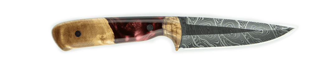 Carved Damascus Field Knife #20064