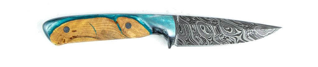 Carved Damascus Field Knife #20026