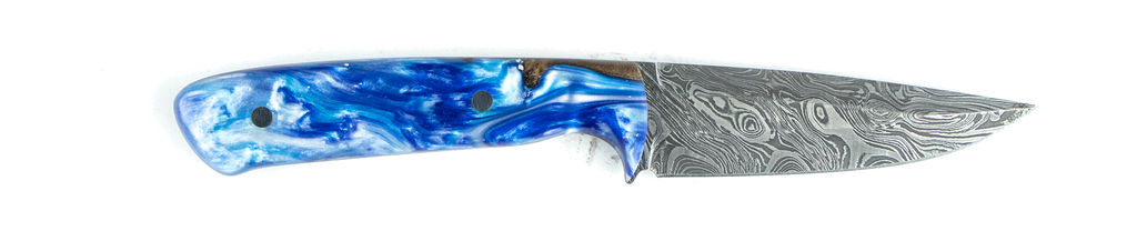 Carved Damascus Field Knife #20031