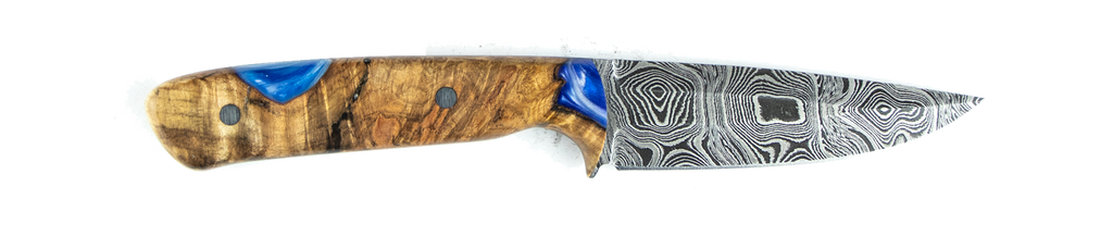 Carved Damascus Field Knife #20032