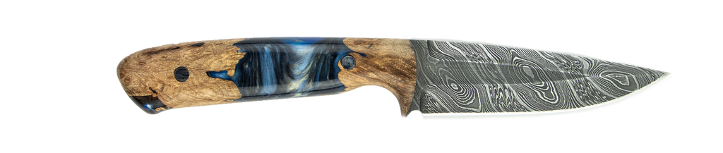 Carved Damascus Field Knife #20037