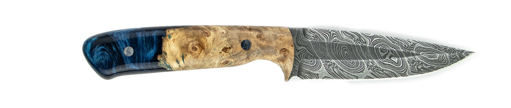 Carved Damascus Field Knife #20058