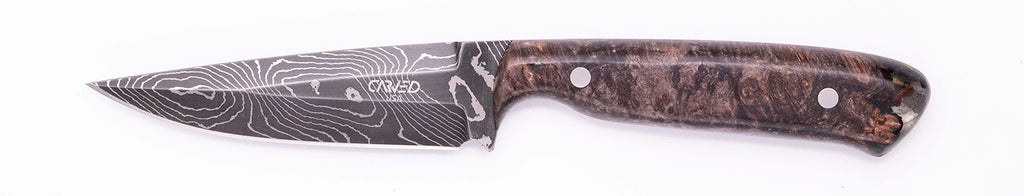 Carved Damascus Field Knife #20616