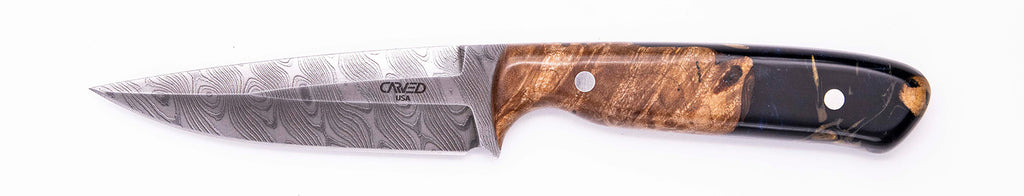 Carved Damascus Field Knife #20442