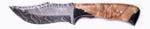 Carved Damascus Hunting Knife #10534