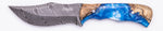 Carved Damascus Hunting Knife #10509