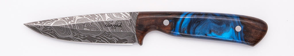 Carved Damascus Field Knife #20229
