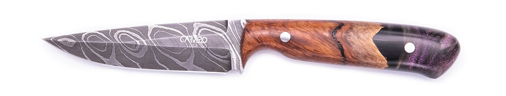 Carved Damascus Field Knife #20559