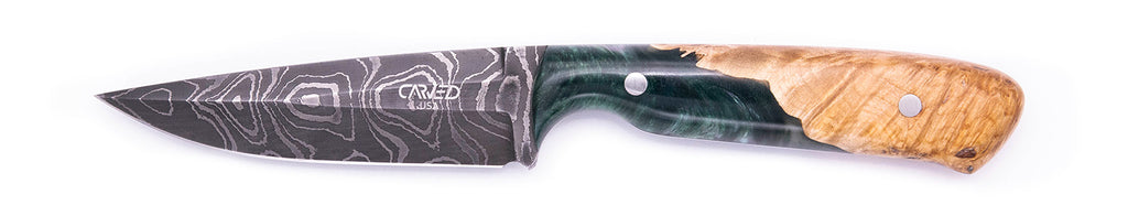 Carved Damascus Field Knife #20587