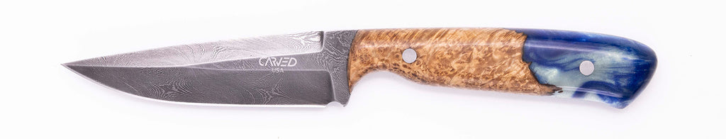 Carved Damascus Field Knife #20597