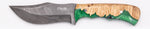 Carved Damascus Hunting Knife #10524