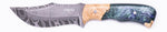 Carved Damascus Hunting Knife #10493