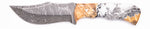 Carved Damascus Hunting Knife #10462