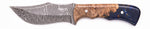 Carved Damascus Hunting Knife #10471