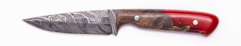 Carved Damascus Field Knife #20523